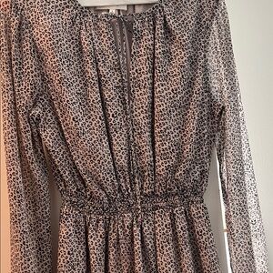 Wayf Black and White Animal Print Long Sleeve Dress